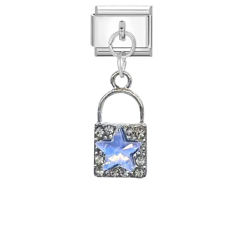 Wholesale Italian Charm Bracelet 9mm DIY Pink Purple   Creative Stainless Steel Composable Bracelet