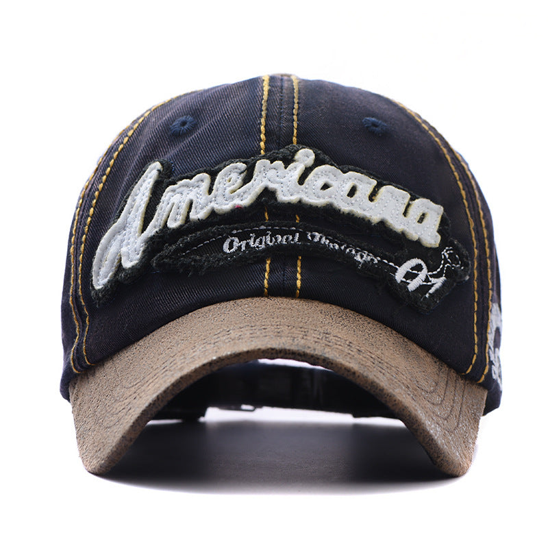 Wholesale Washed patch letter embroidered baseball cap