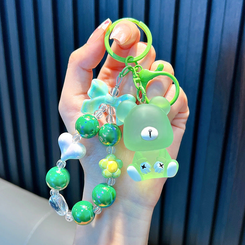 Wholesale Beaded Frosted Bear Keychains ACC-KC-WoAn010