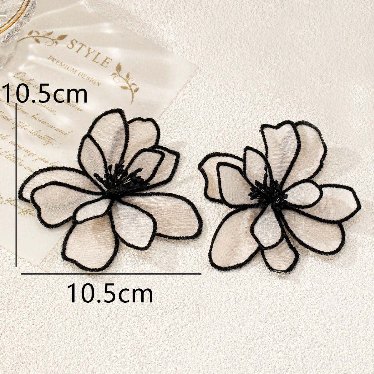 Wholesale handmade fabric simulation exaggerated flower big flower earrings