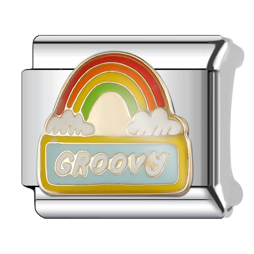 Wholesale Italian Charm Bracelet 9mm DIY Splicing Star Moon Planet Stainless Steel Composable Bracelet