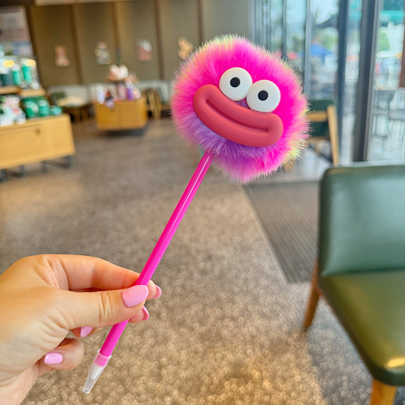 Wholesale  soft cute little flower fur ball ball pen