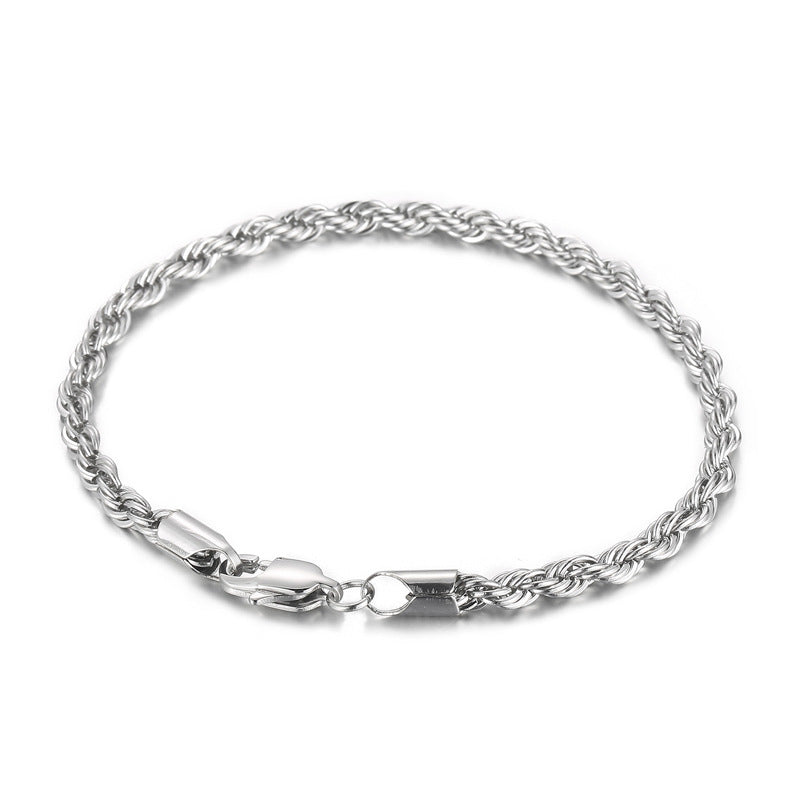 Wholesale Titanium Steel Bracelets Spiral Twist Chain Couple Bracelet ACC-BT-KaLun001
