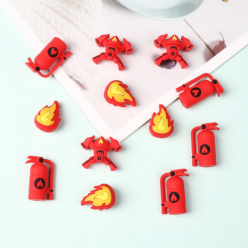 Wholesale 20pcs  3D fire extinguisher  Focal Beads DIY Bead Accessories