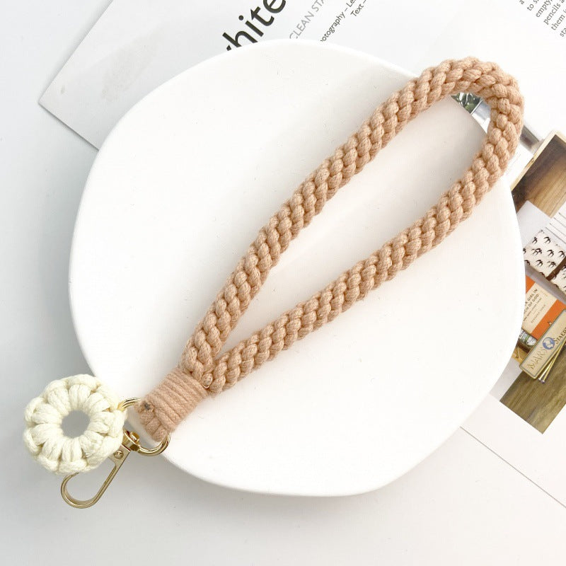 Wholesale Handmade Woven Keychains Flower Corn Knot Lanyard Keychain ACC-KC-Huaien002