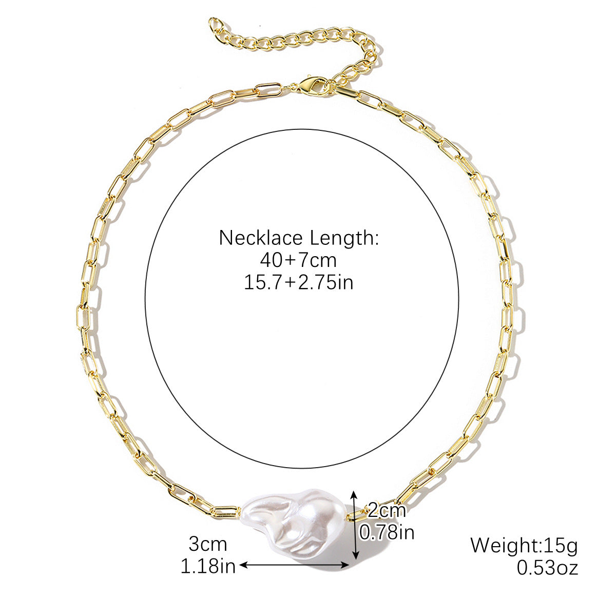 Wholesale Exaggerated Retro Baroque Pearl Necklace