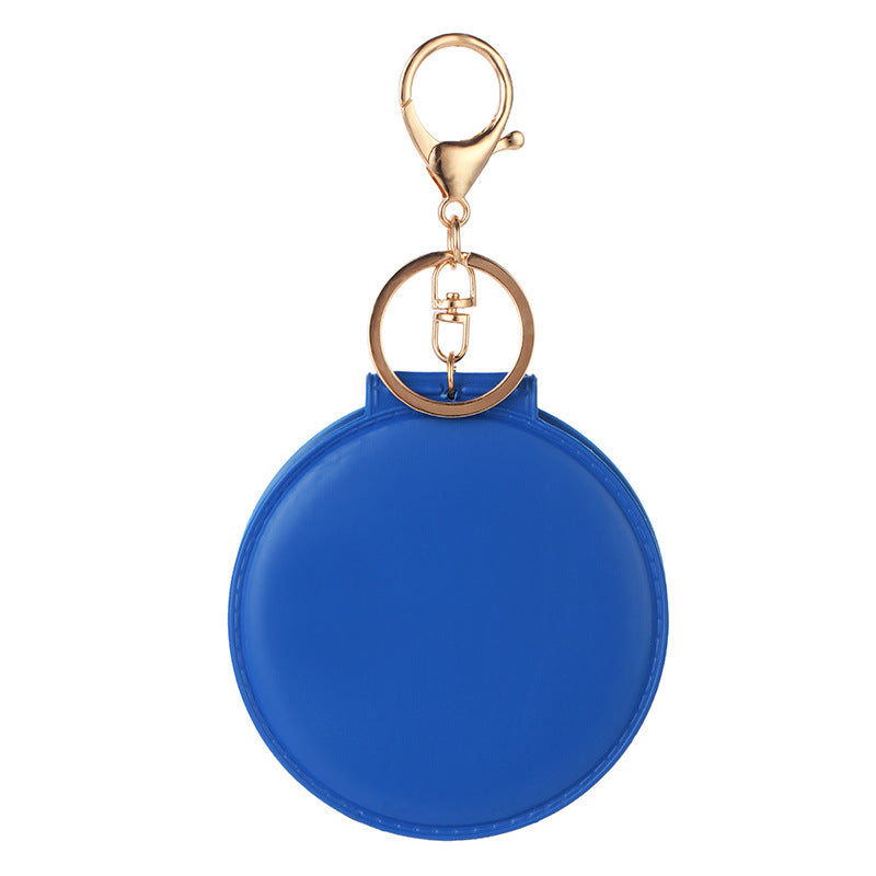 Wholesale Trendy PVC Folding Keychain Mirror Portable Round Makeup Mirror Compact Key Ring Gift Boutique Resale