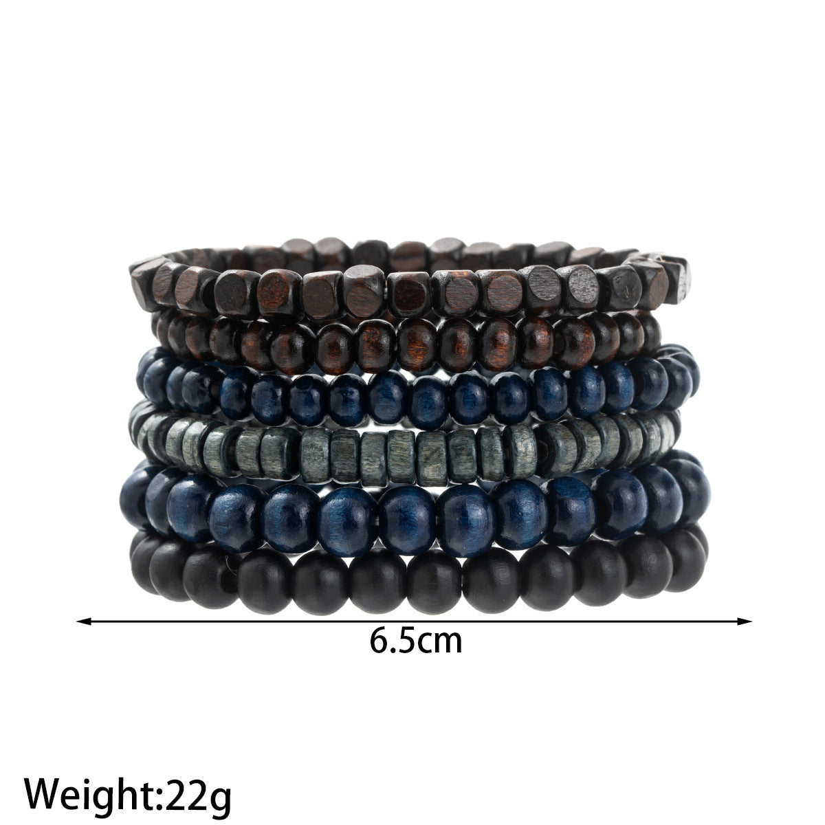 Wholesale  Retro Men's Hand-woven Wood Coconut Shell Resin Beaded Elastic Bracelet
