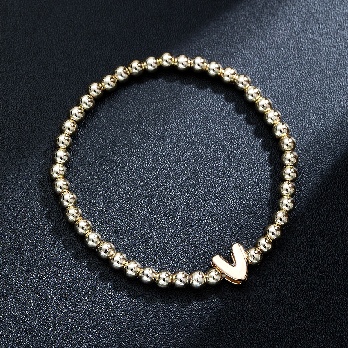 Wholesale Glossy Letter Beaded Elastic Bracelet for Women