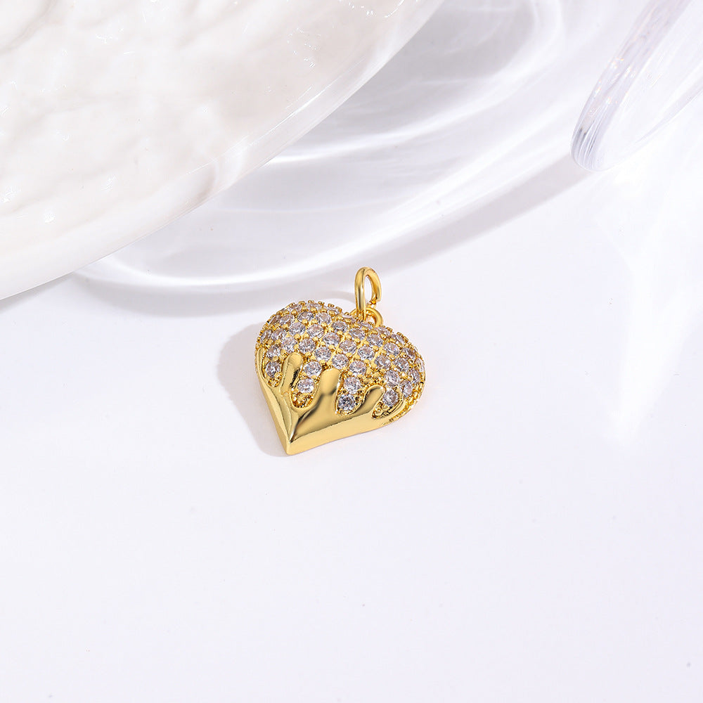 Wholesale Heart necklace copper plated 18k pendant necklace