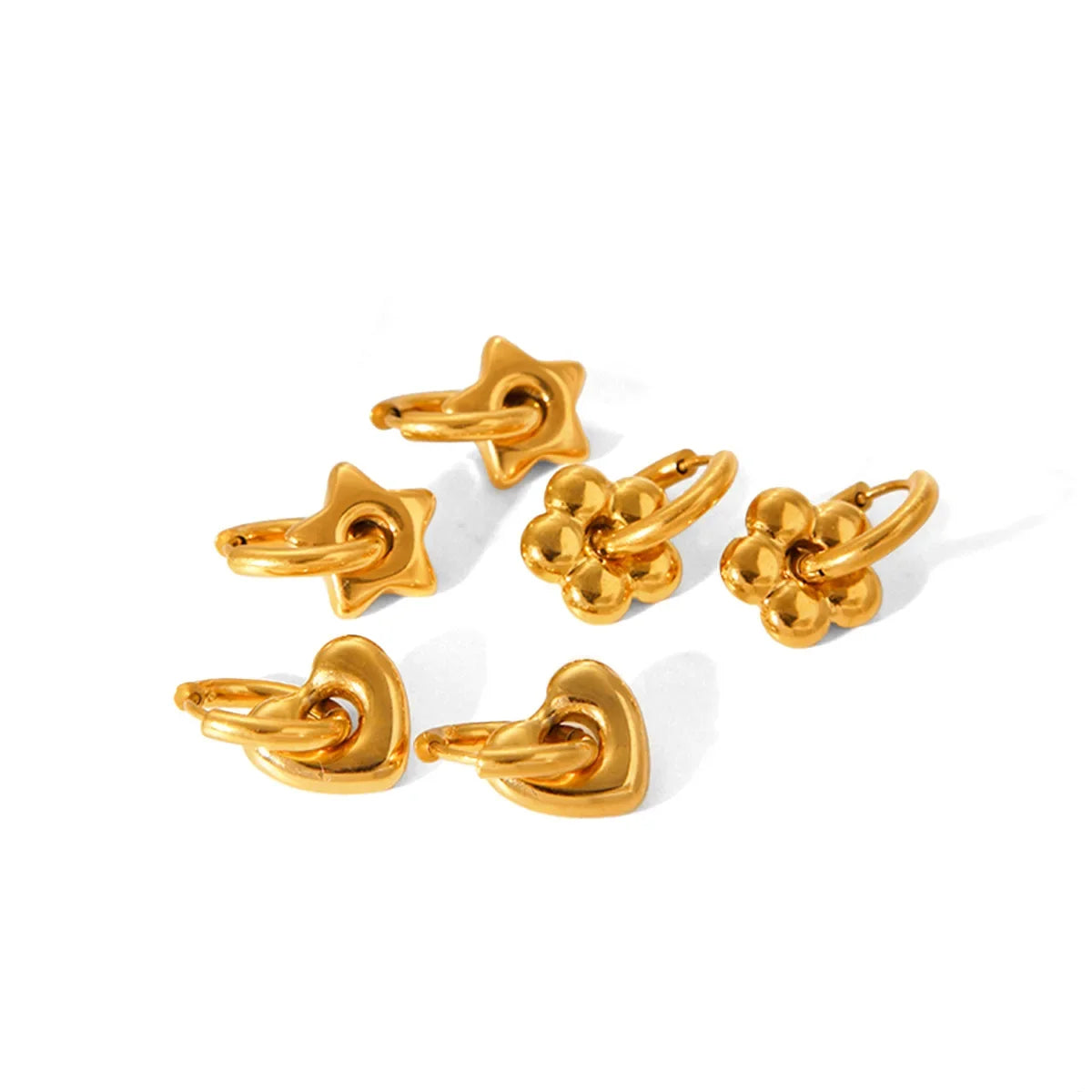 Wholesale Versatile Stainless Steel Earrings Heart Flower Pendant Earrings