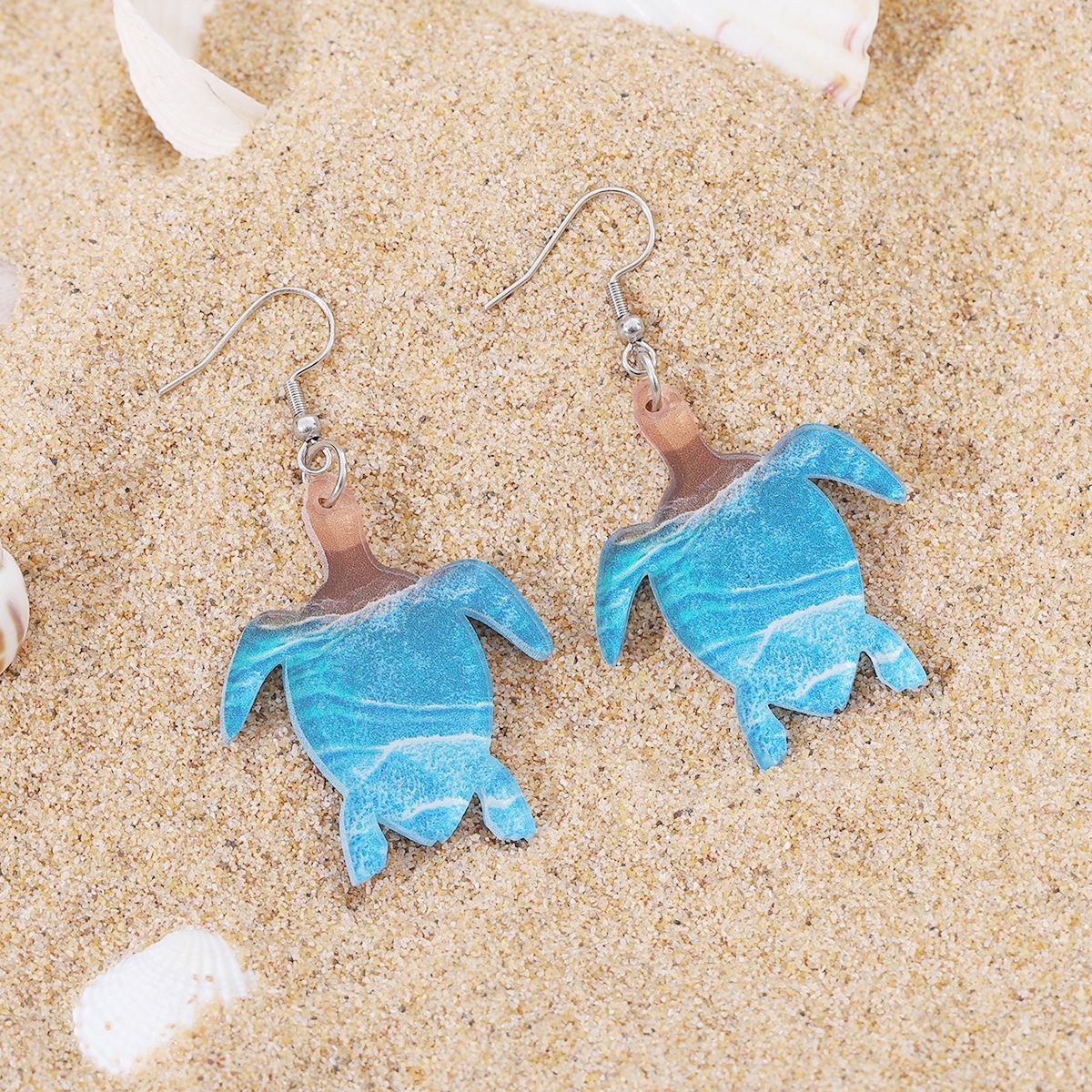 Wholesale Bohemian Ocean Wind Summer Sea Turtle Shell Acrylic Earrings ACC-ES-ChuLian020