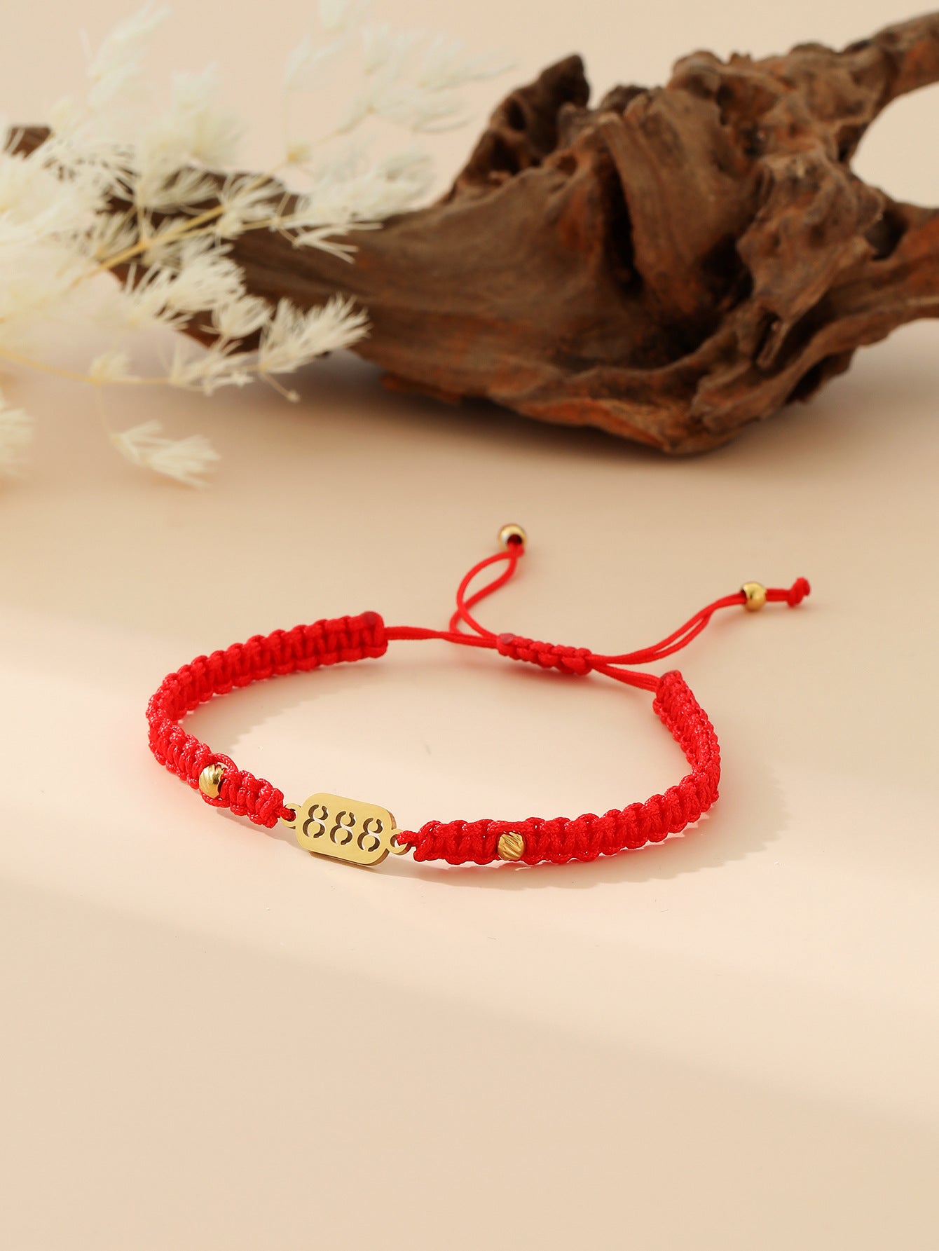Wholesale hand-woven golden lucky number flat knot hand rope  bracelet