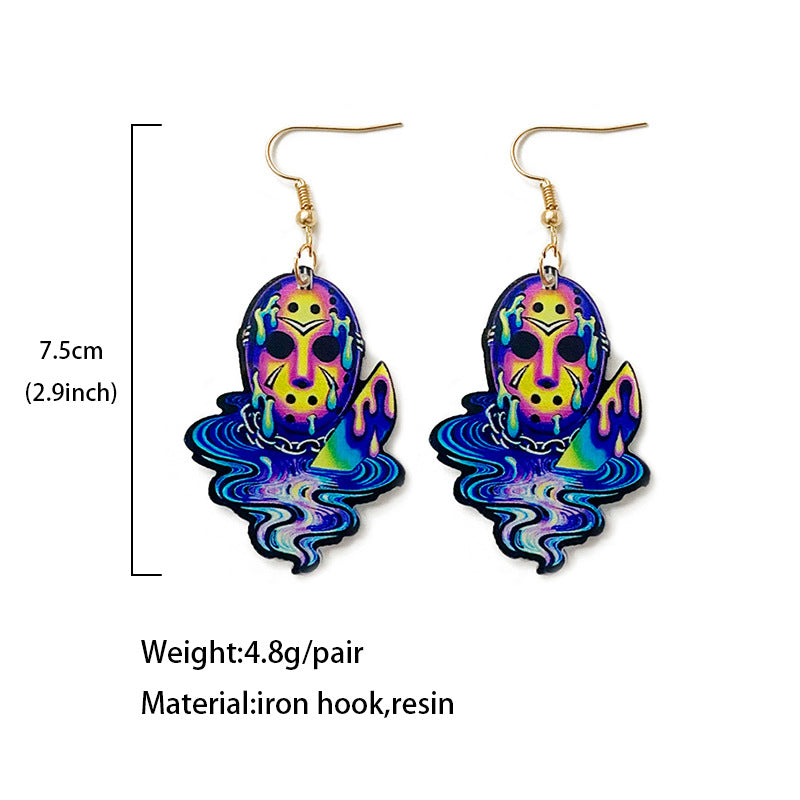 Wholesale  Acrylic Earrings Dark Demon Tie Dye Jewelry Accessory for Party Boutique Resale