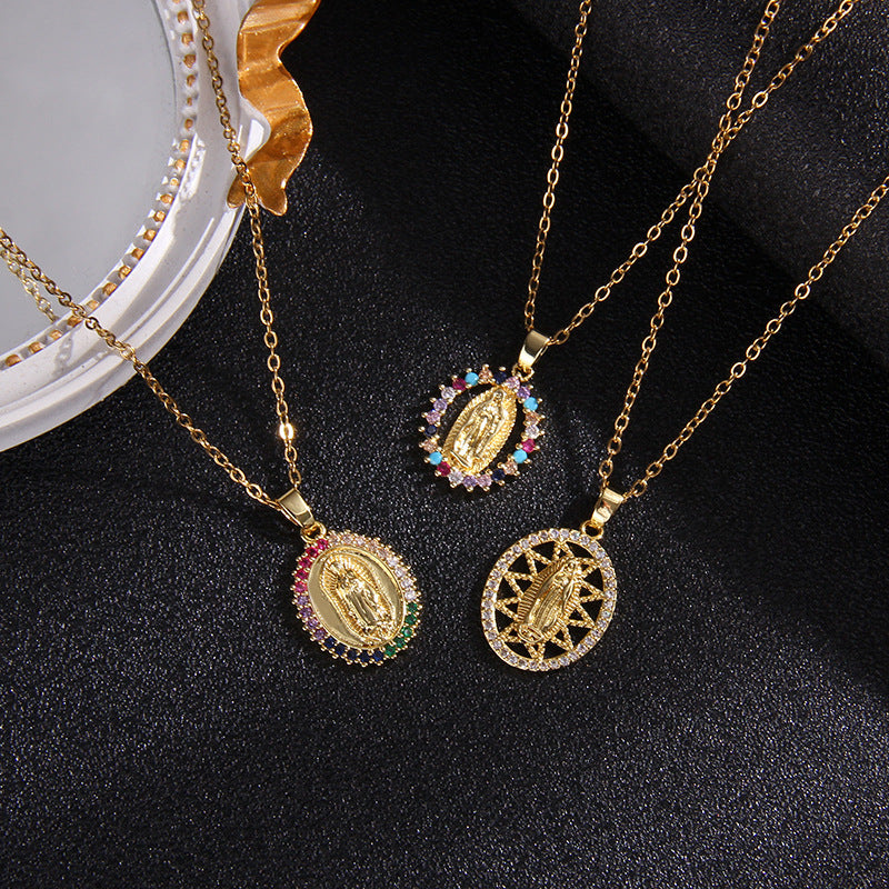 Wholesale  titanium steel color zircon necklace temperament vintage accessories