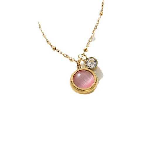 Wholesale Cat Eye Design Titanium Steel Necklace - Stylish Fashion Accessory for Everyday Wear