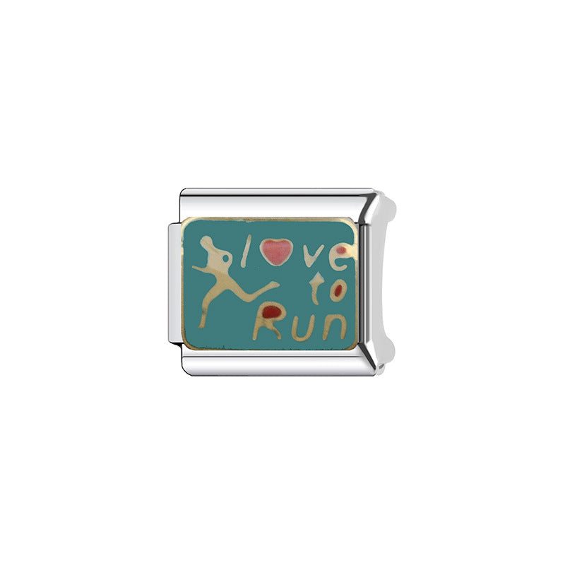 Wholesale Stainless Steel DIY Letter Block Bracelet - Trendy Unisex Modular Jewelry Accessory