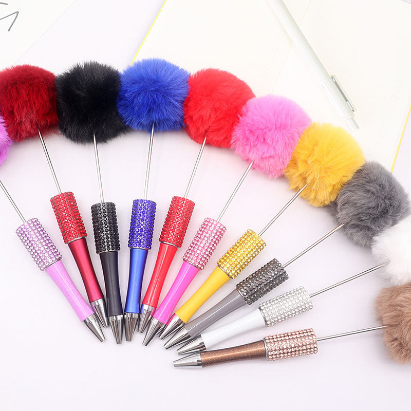 Wholesale Beadable Pens Rhinestone Pom Pom Ball DIY Beaded Pen ACC-PN-CY005