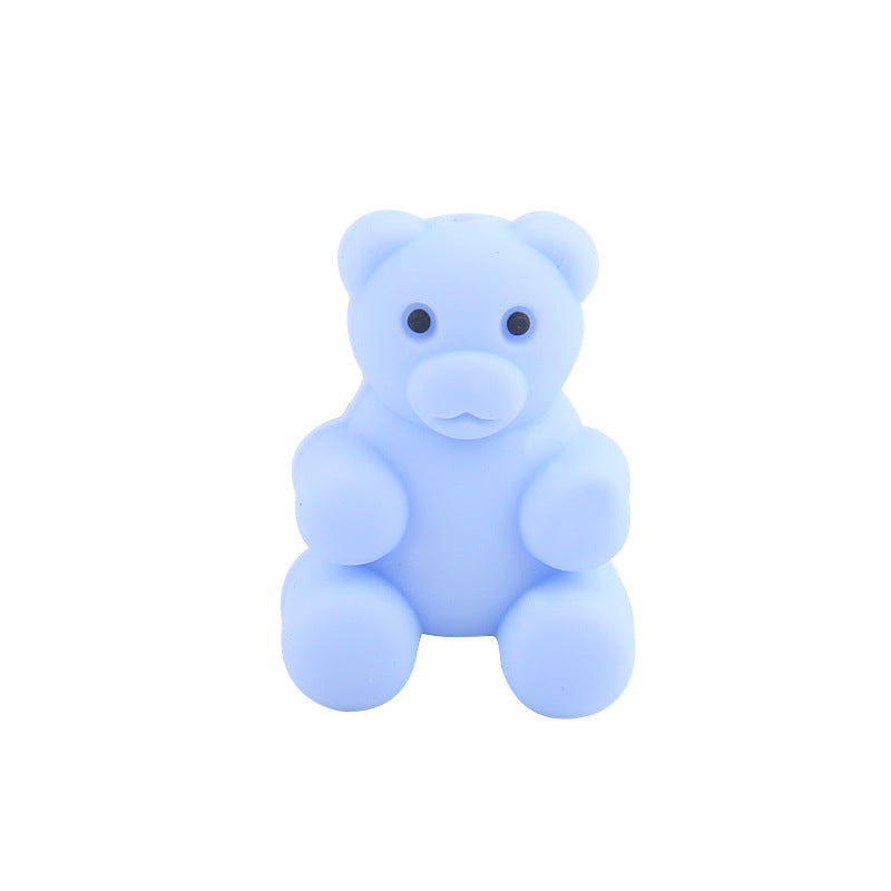 Wholesale 5pcs Bear Silicone Beads 3D Focal Beads ACC-BDS-GuangTian041