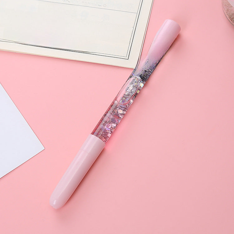 Wholesale cute heart into oil quicksand pen