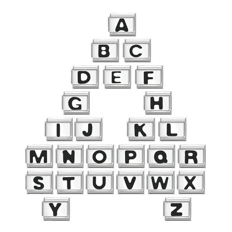 Wholesale Italian modular bracelet 9mm DIY splicing detachable letters titanium steel combinable bracelet