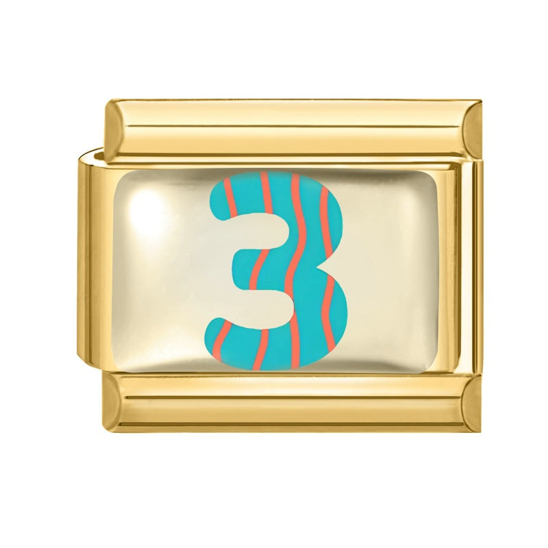 Wholesale 9mm Italian Charm Starter Bracelets DIY Digital Series Stainless Steel Composable Bracelet