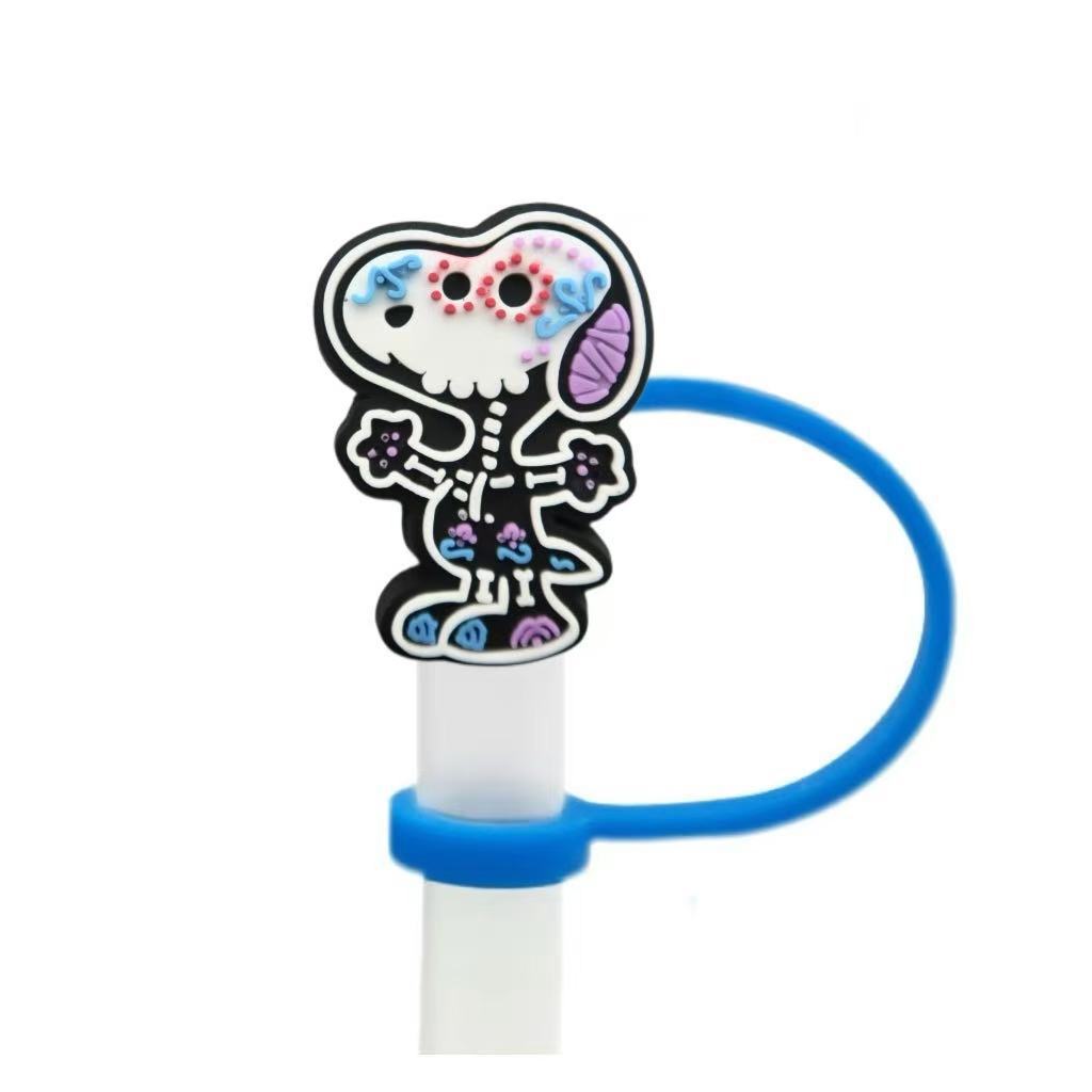 Wholesale 10pcs  themed animal skull shapes Straw Cover Straw Tube Cap