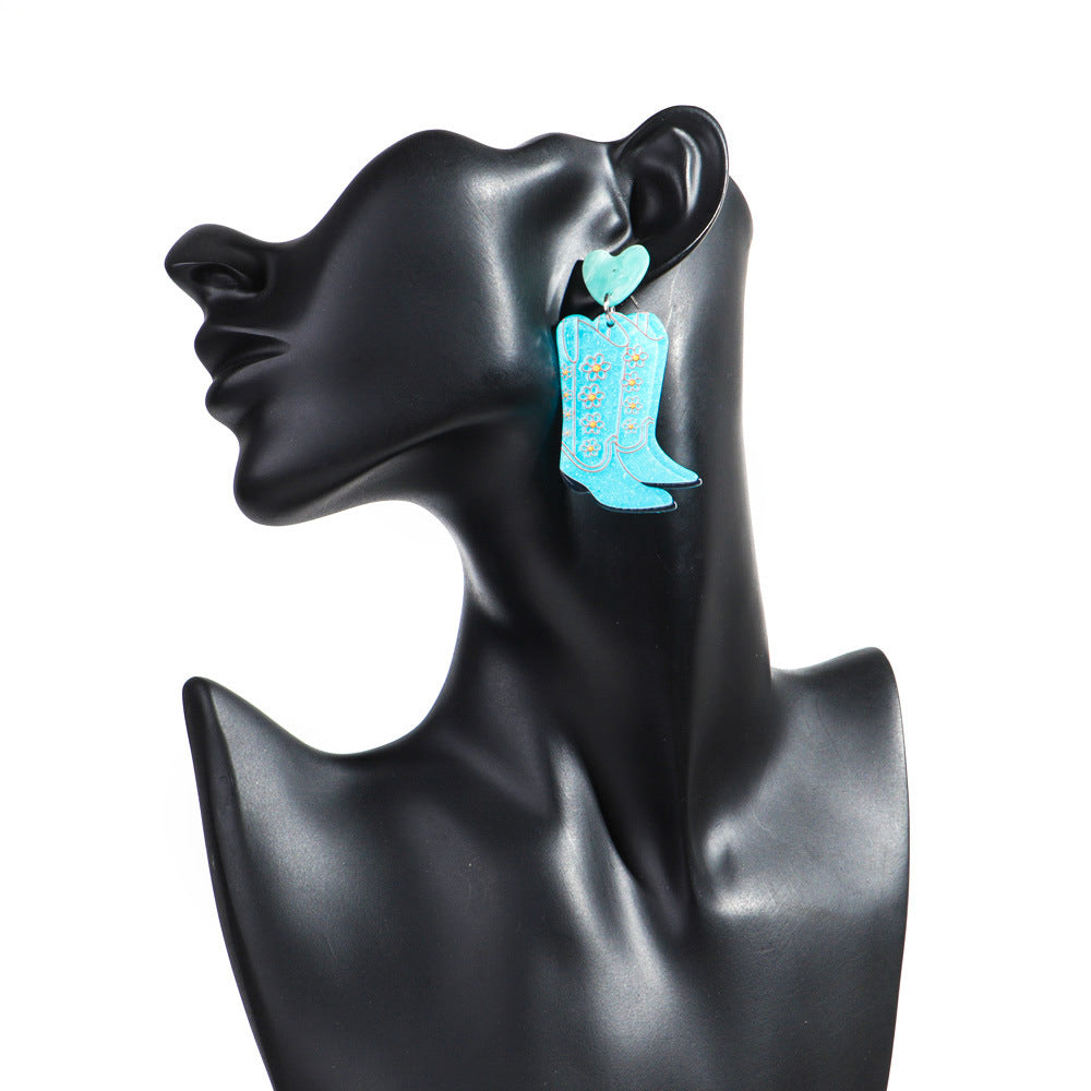 Wholesale Western Cowboy Hat Boots Earrings