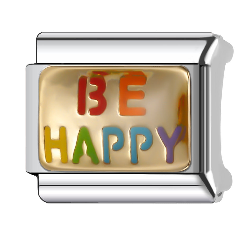 Wholesale Italian Charm Bracelet 9mm DIY Splicing Creative Pattern Stainless Steel Composable Bracelet