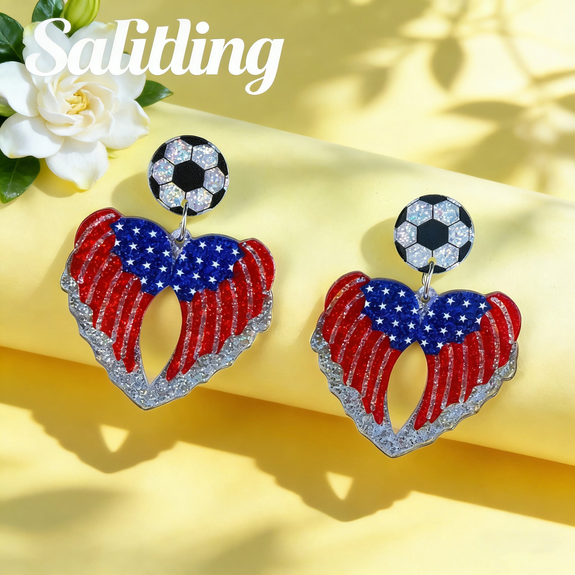 Wholesale USA Flag Acrylic Earrings for the USA Cup,  USA Cup,  Canada,  Mexico