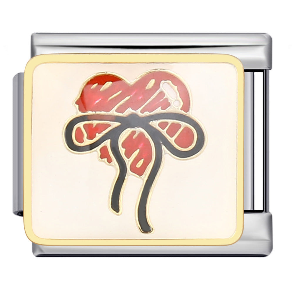 Wholesale Italian Charm Bracelet 9mm DIY gold-plated oil-sprayed Creative Stainless Steel Composable Bracelet