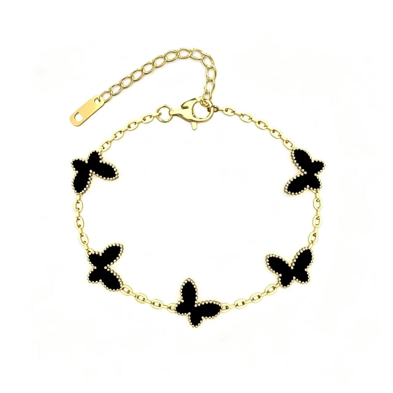 Wholesale Titanium Steel Butterfly Bracelet with Real Gold Plating - Light Luxury Jewelry Accessory for Everyday Wear,  Gift for Girls