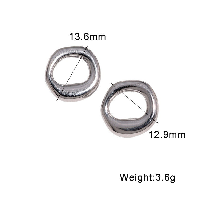 Wholesale Geometric Stainless Steel Earrings For Women Modern Minimalist Circle Design Fashion Jewelry Accessory