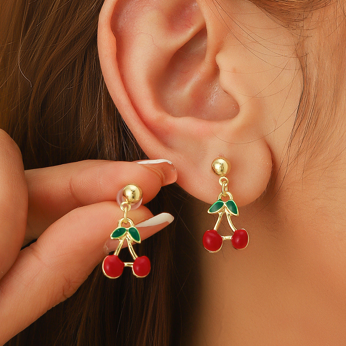 Wholesale Summer Hot-Selling Earrings Cherry Earrings  Fruit Cherry Earrings