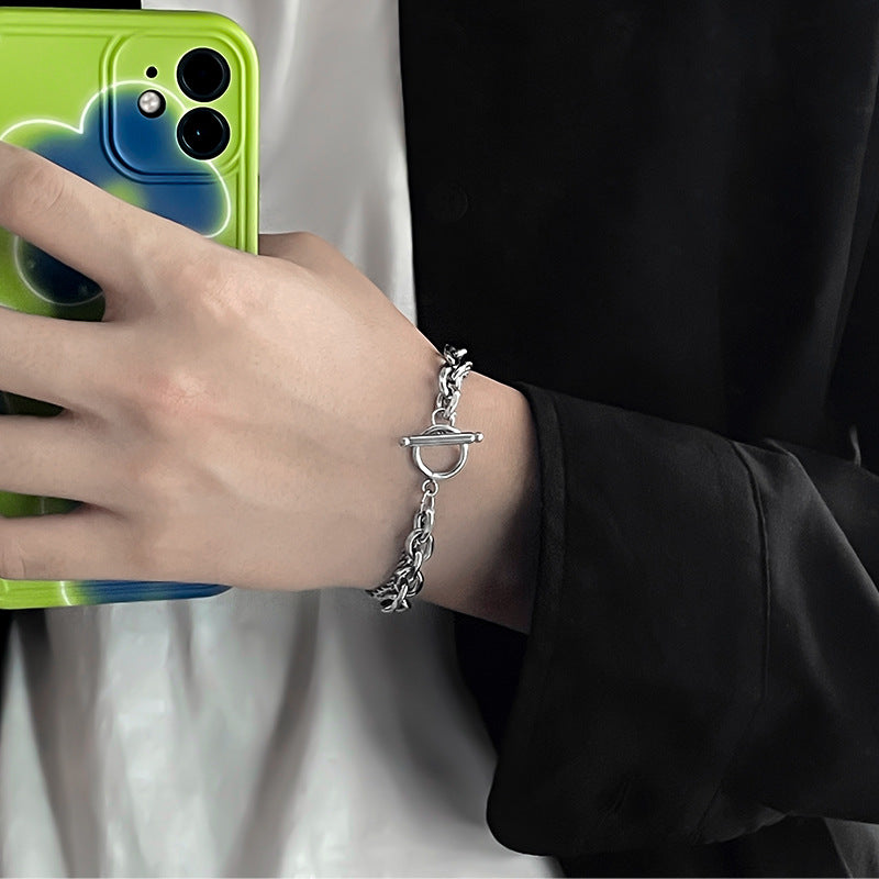 Wholesale Minimalist Stacked Bracelet Titanium Steel Rhombus Design Unisex Jewelry for Resale