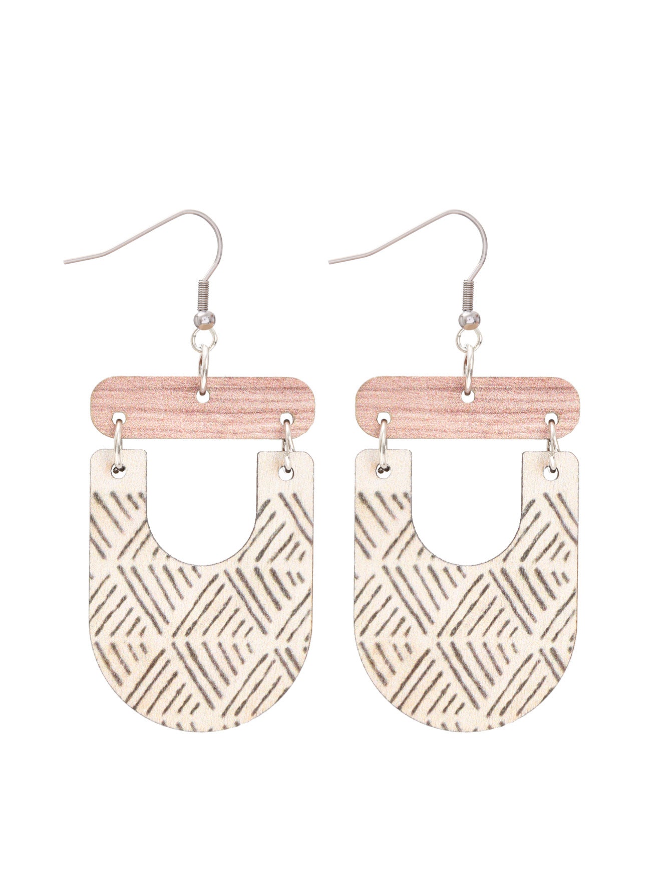 Wholesale  clay texture wooden earrings