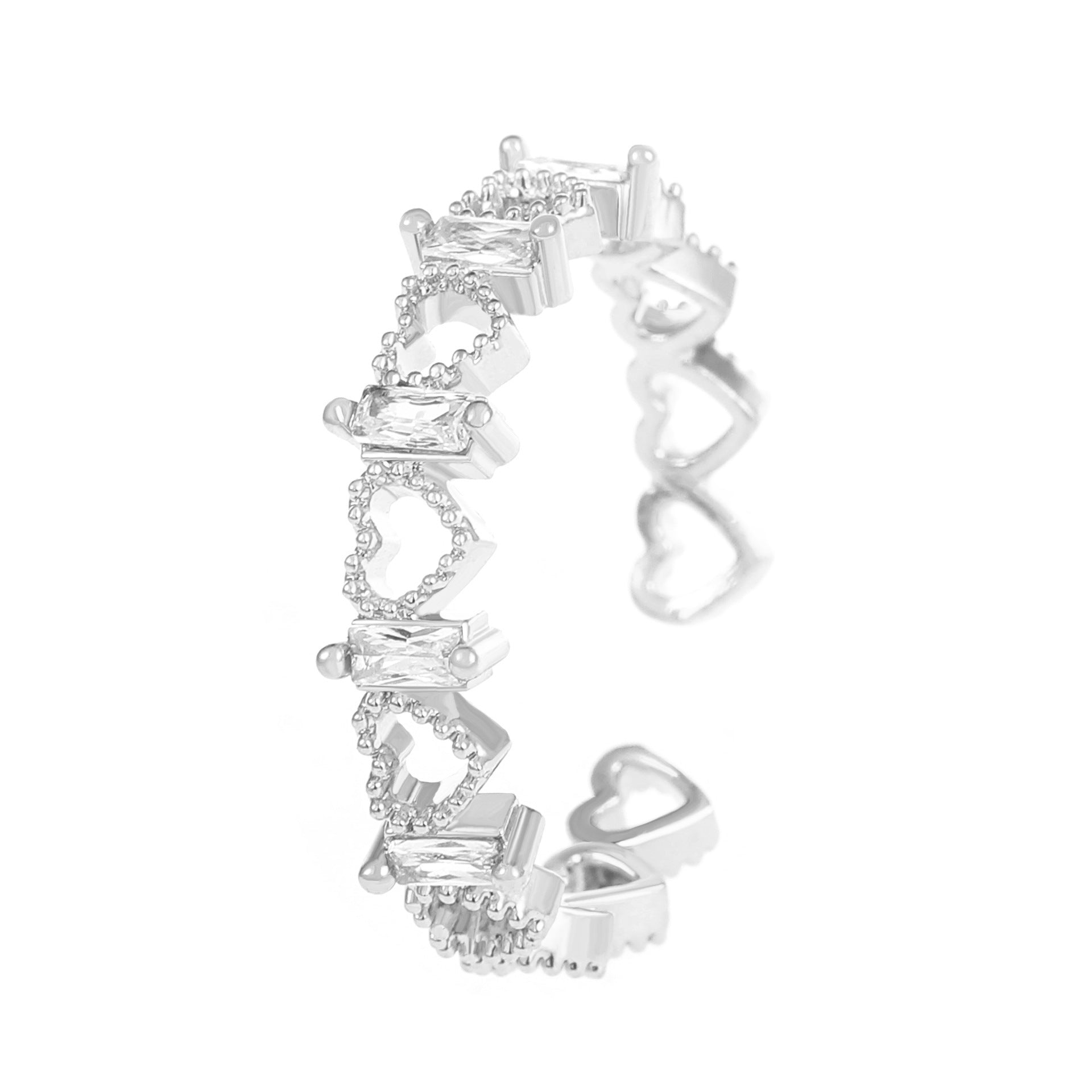 Wholesale 5pcs Micro inlaid zircon ring  love ring