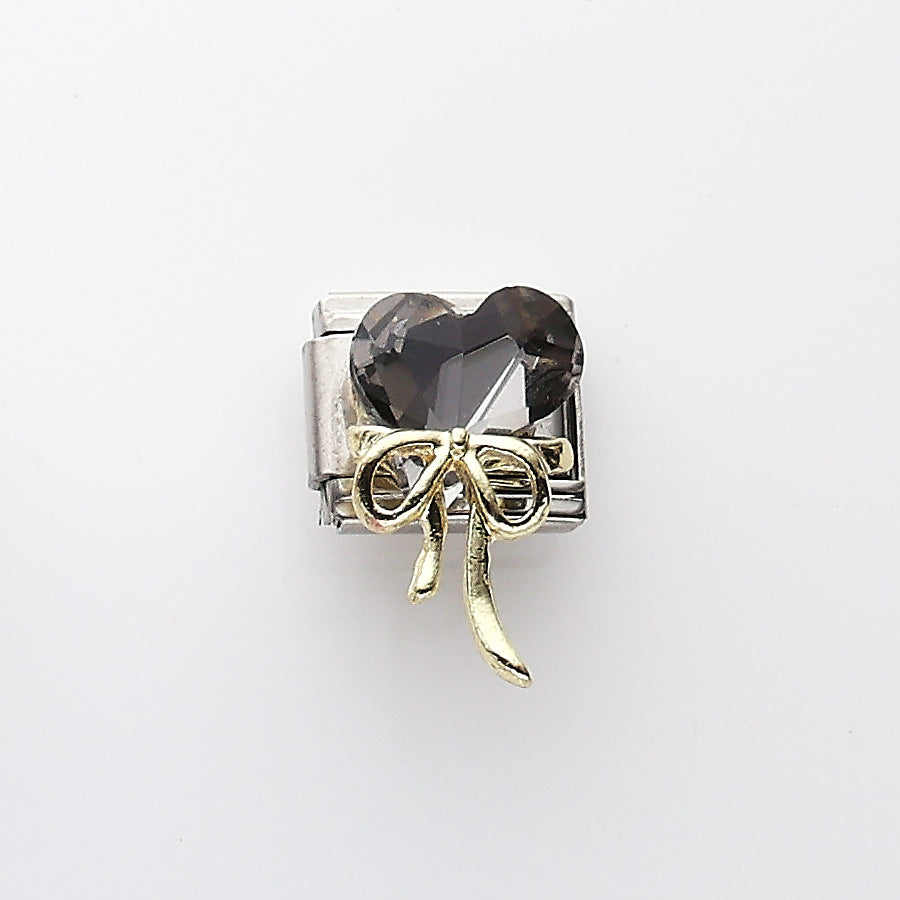 Wholesale 10pcs Italian Charm Bracelet 9mm DIY Splicing Flower Croissant Stainless Steel Composable Bracelet