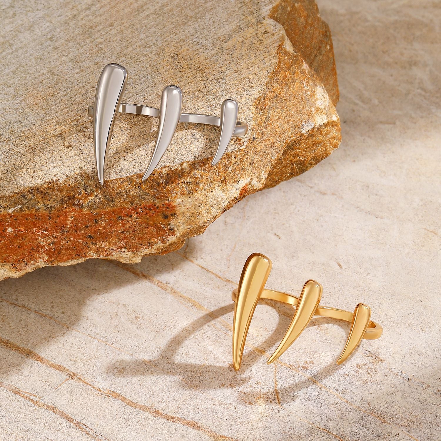 Wholesale geometric minimalist glossy teardrop ring