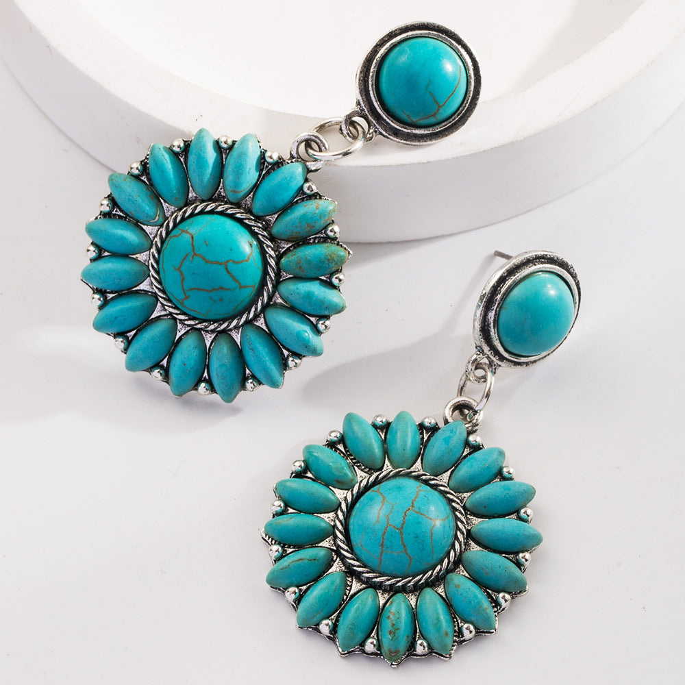 Wholesale exaggerated turquoise earrings