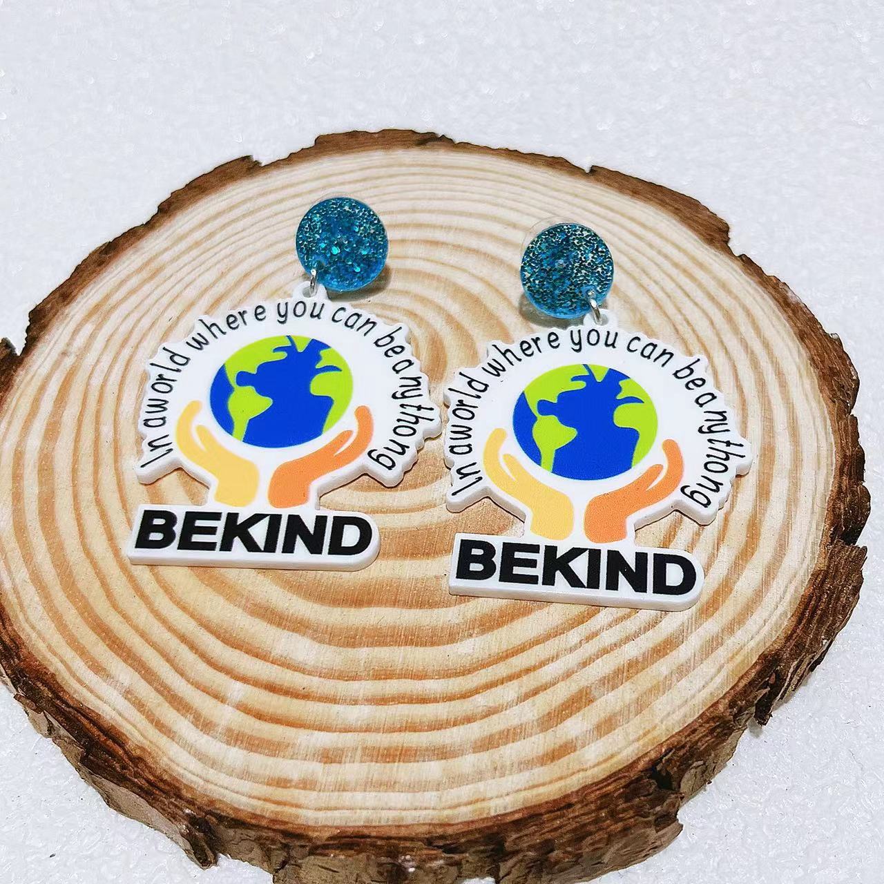 Wholesale Green Round Environmentally Friendly Acrylic Earrings ACC-ES-AnDao013