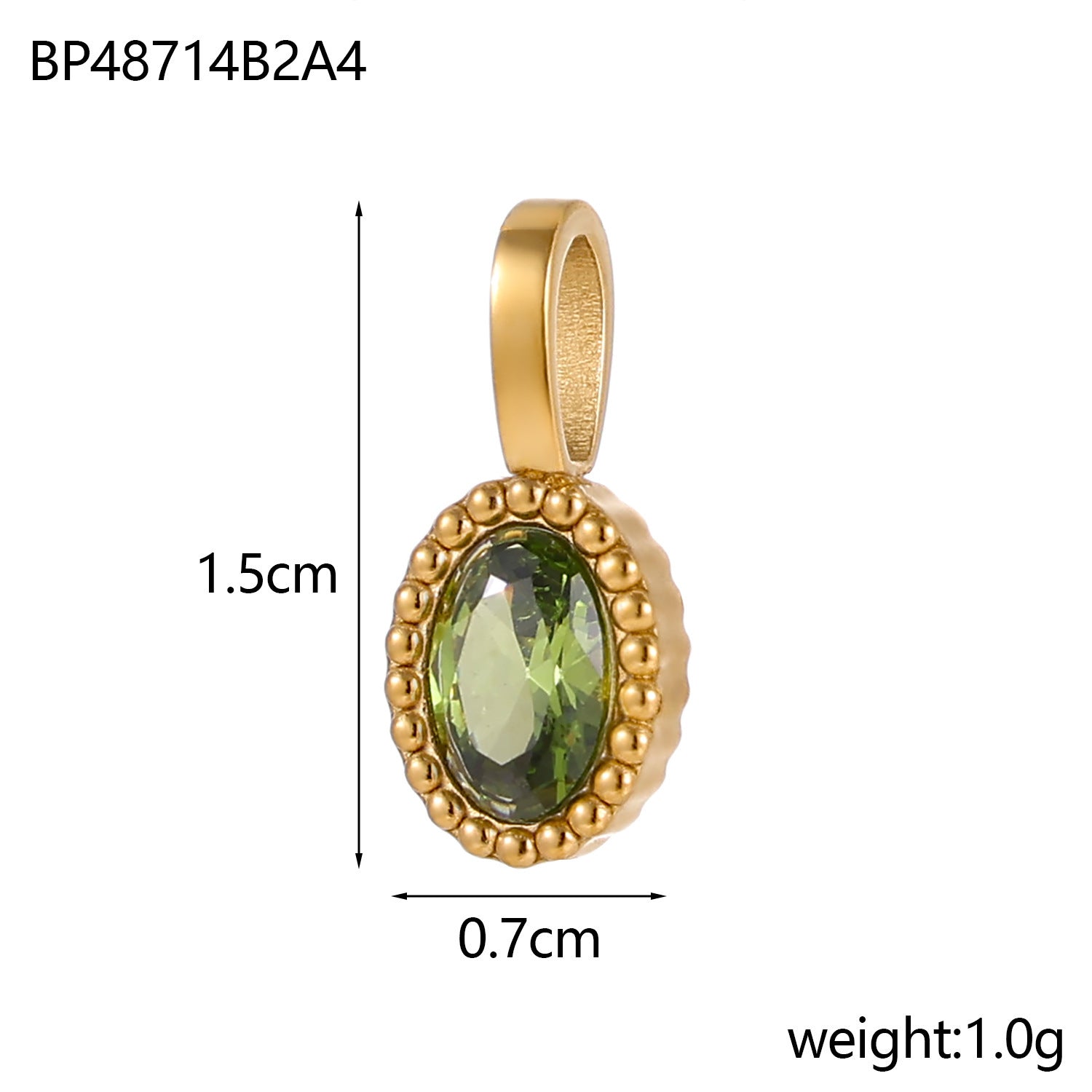 Wholesale Colored Zircon Round DIY Stainless Steel Pendant