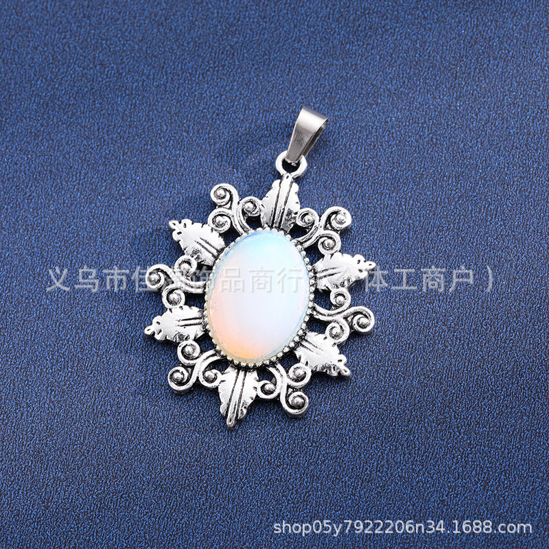 Wholesale  natural stone amethyst pink crystal pendant