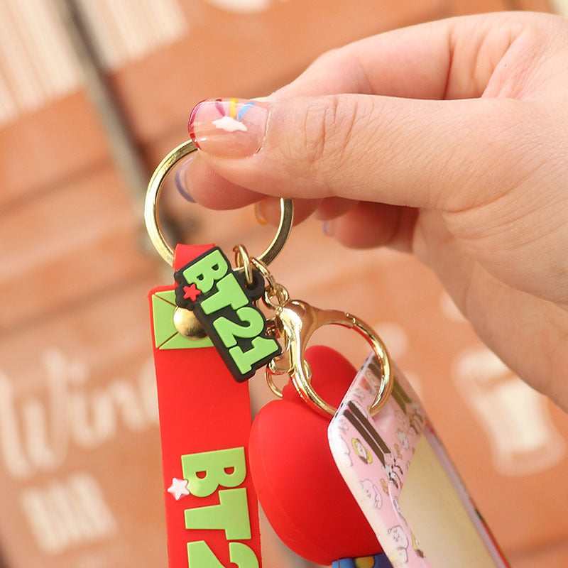 Wholesale Cartoon Silicone Card Holder ID Holder Keychain Cute Keychain ACC-KC-HuoFan006