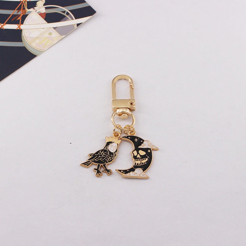 Wholesale Punk Style Halloween Bird Mouth Oil Dripping Alloy Keychain ACC-KC-QiChen007