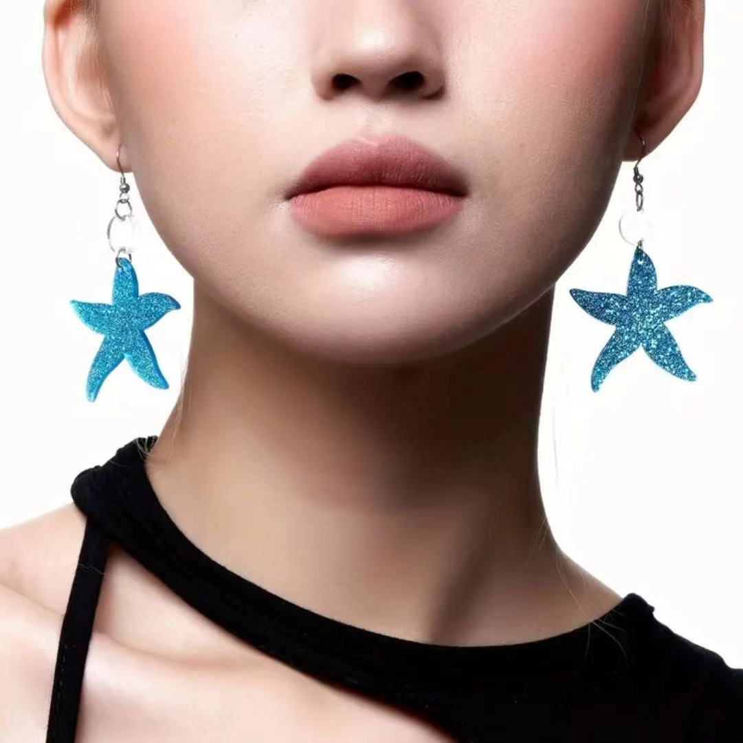 Wholesale  Beach Wind Resin Starfish Earrings