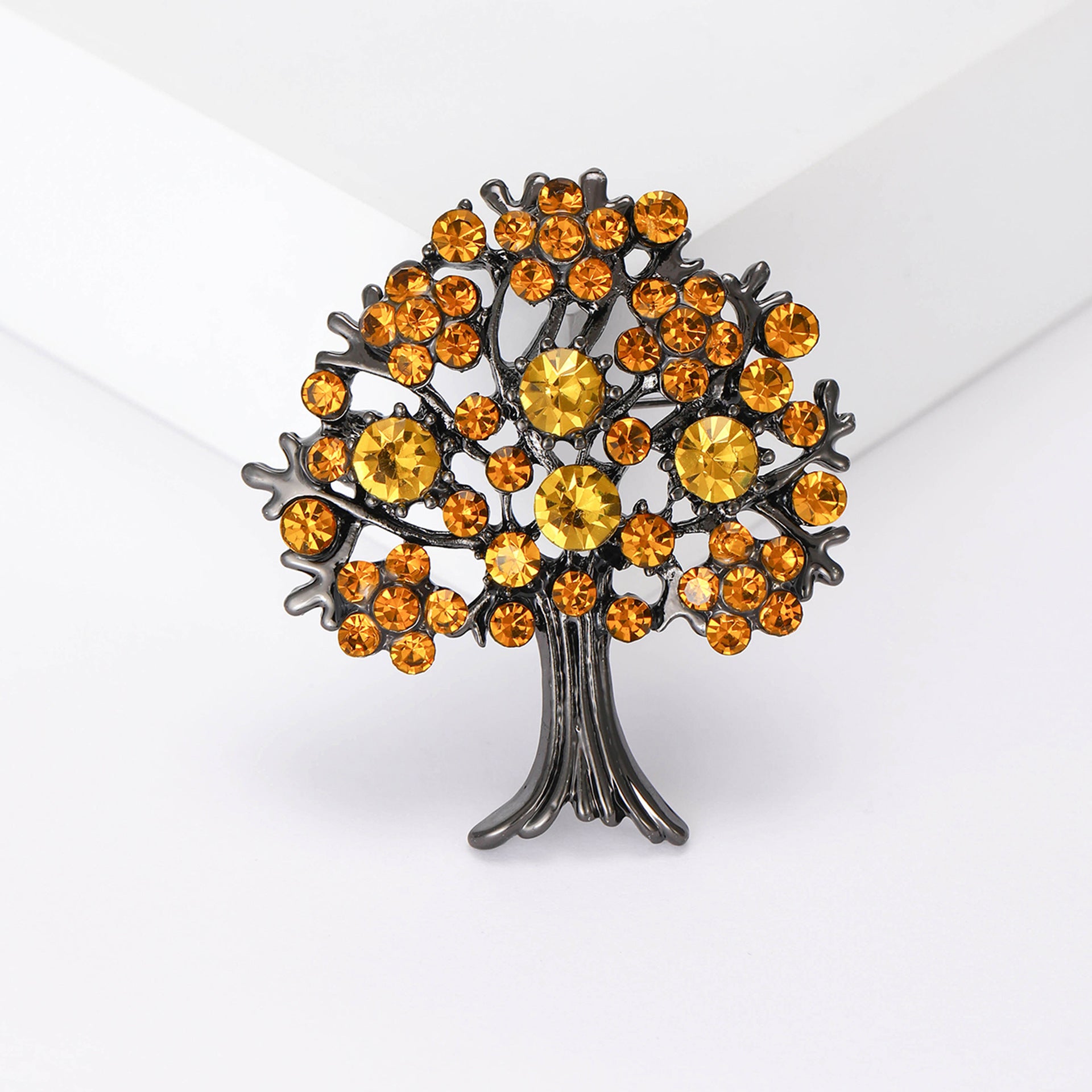 Wholesale Chic Tree Of Life Brooch Pin Alloy Rhinestone Red Women S Fashion Accessory Party Gift Resale