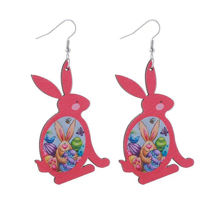 Wholesale Easter Cute Bunny Egg  Acrylic Earrings