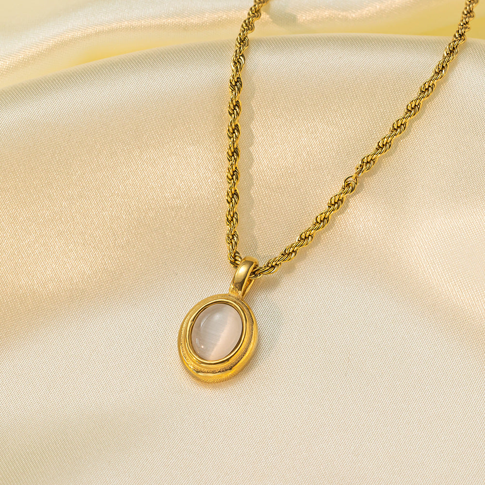 Wholesale Retro Light Luxury Necklaces Titanium Steel Necklace Twist Chain Necklace ACC-NE-Tais010