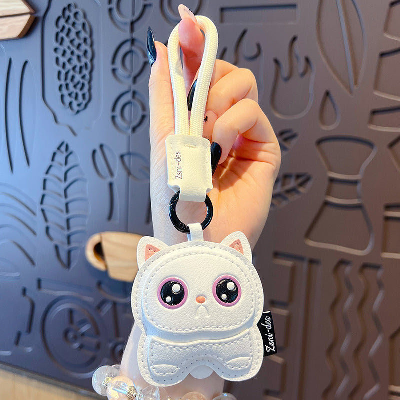 Wholesale PU Leather Cat Keychain Pendant Trendy Car Key Accessory With Ragdoll Cat Design Gift For Couples Boutique Resale